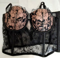 Victoria's Secret balconet Bra Black Floral lace lightly lined (New /32D) #46/228