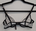 Victoria's Secret sexy Unlined low cut Demi Bra white/black polka dot 32B #92/223
