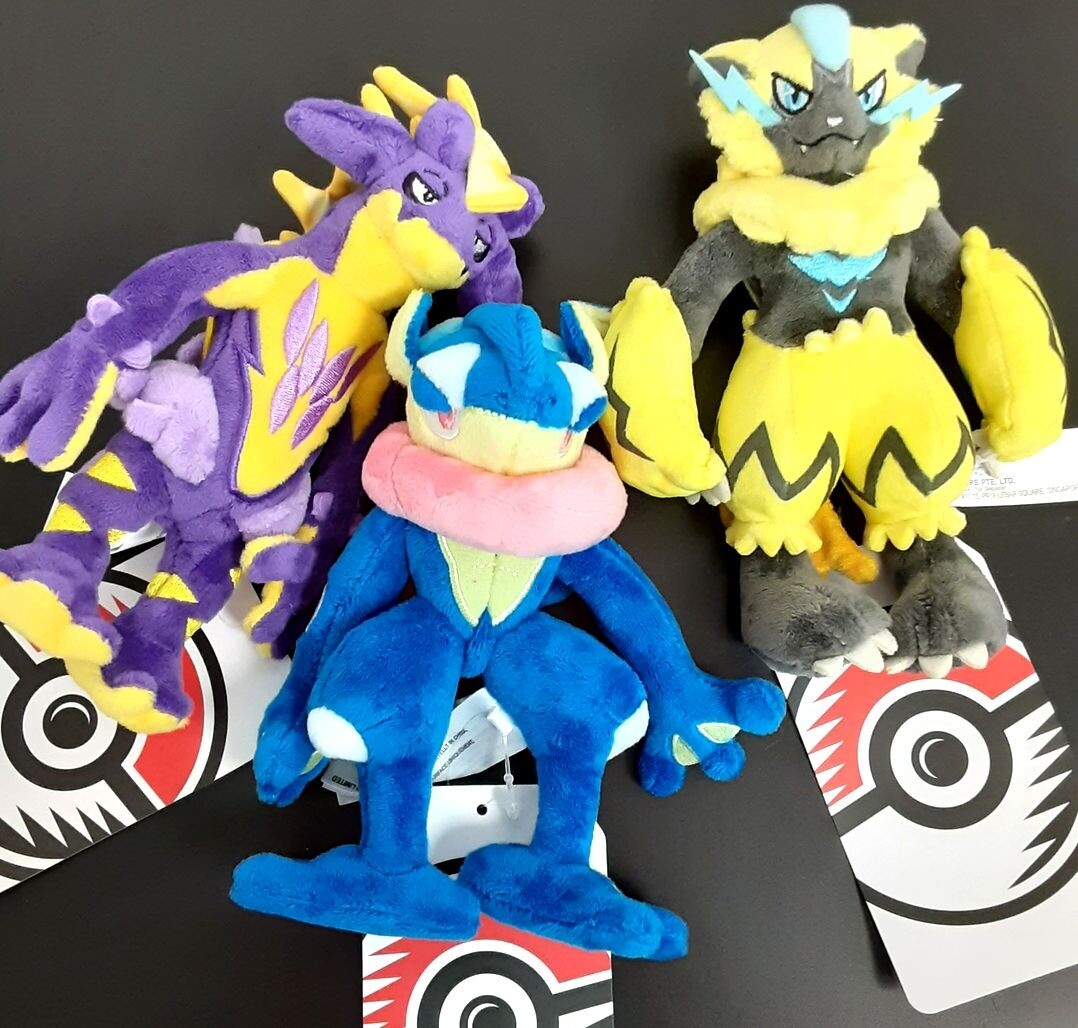 LOT of 3 Original Pokemon Center Zeraora + Greninja + Toxtricity Poké Plush DR70