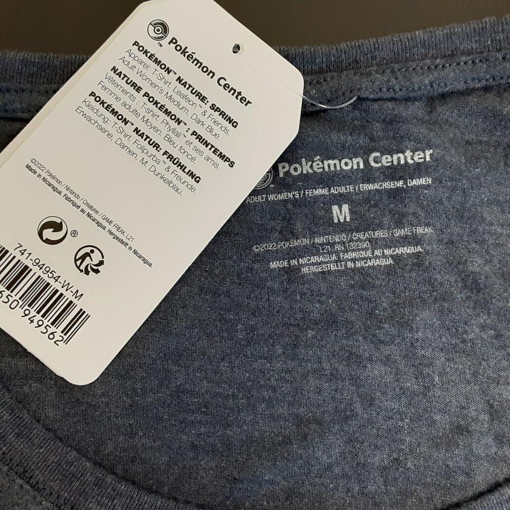 Leafeon & Friends Pokemon Nature Spring Dark Blue Dolman T-Shirt M Women RA17/224