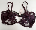 Victoria's Secret Very sexy Unlined Floral Embroidered Demi Bra 32D Plum #42/222