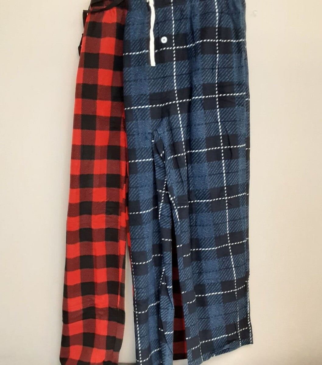 U2SKIIN 2 Pack Size - XL Pajama Pants Men Soft Fleece Red/Blue plaid RG13/220