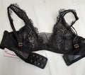 Victoria's Secret Dream Angels Unlined Plunge Bra 32B Black lace #11/224