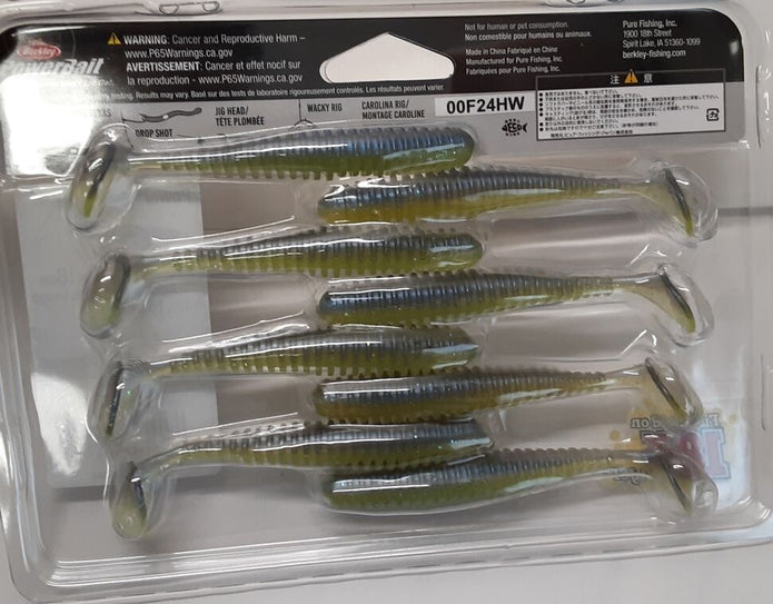 Berkley Powerbait power swimmer 3.3in/8cm electric blue chartreuse 8ct RG3/223