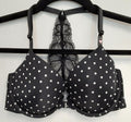 Victoria's Secret Racerback Lightly Lined demi Bra 32D Black polka dot #55/224