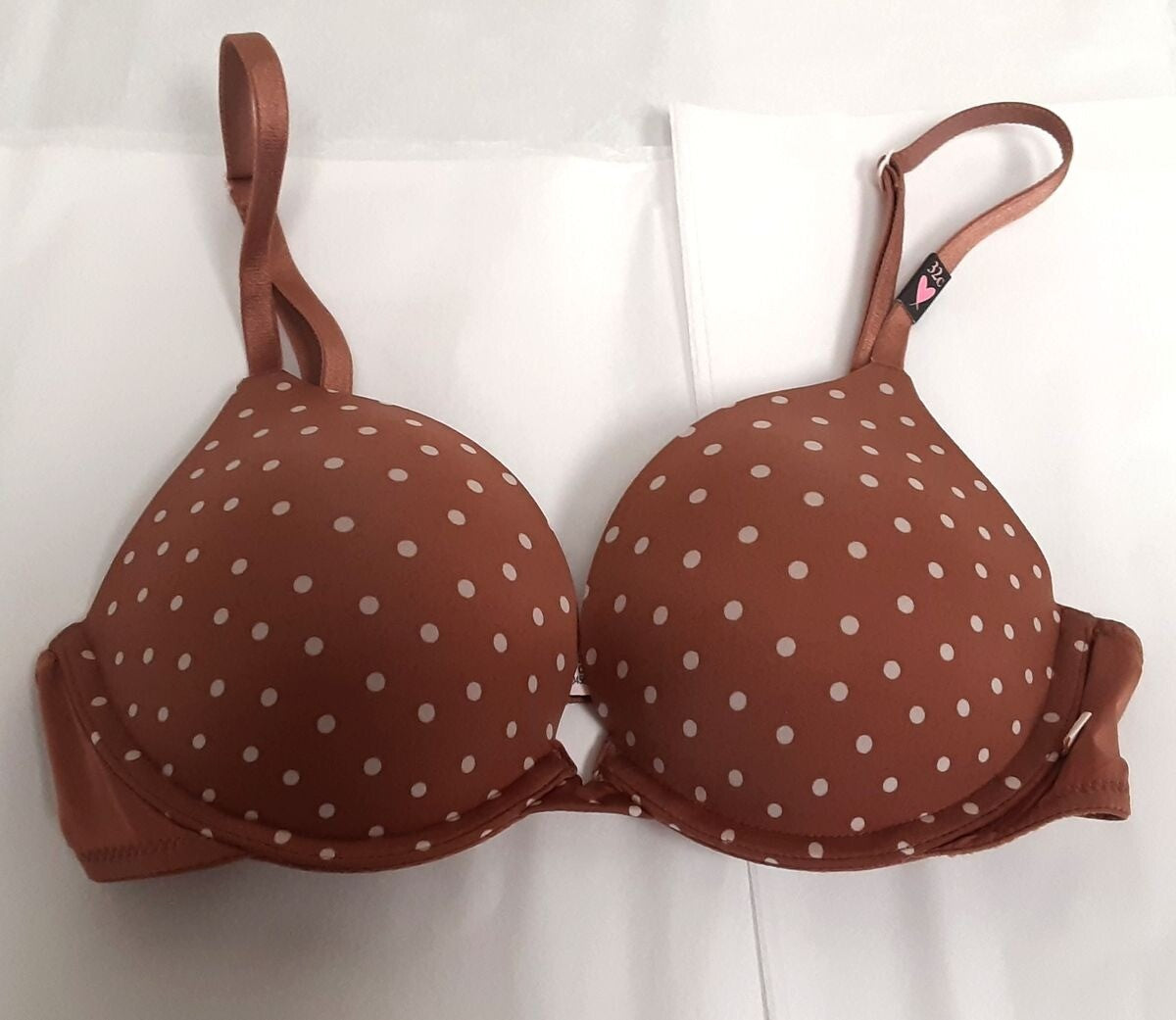 Victoria's Secret Push-up Bra Brown Polka Dot (New /32C) #60/222