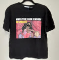ZARA Trafaluc Disney Princess BLACK T-Shirt SMALL when you learn 3 words... RA240
