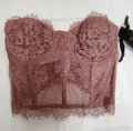 Victoria's Secret Dream Angels Corset Bra Zip Back Mauve pink Lace 32D #9/226