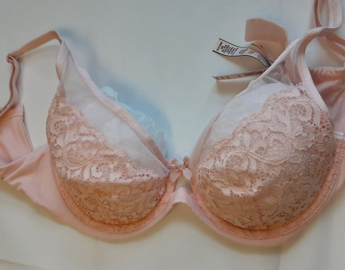 Victoria's Secret Body by Victoria Unlined Elongated Bra 32DD Peach #73/221