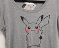 Pokemon Pikachu Holding Flower Heather Gray Fitted Scoop Neck T-Shirt XL RG7/222