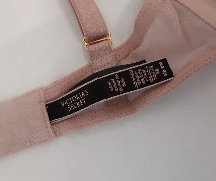 Victoria's Secret Unlined mesh balconette Sexy Strappy Cup Bra Blush 32D #22/224