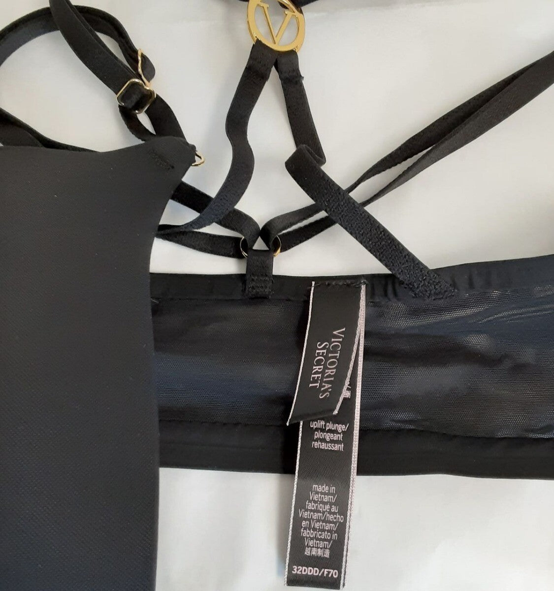Victoria's Secret uplift plunge Push-up Bra Black /32DDD #88/224