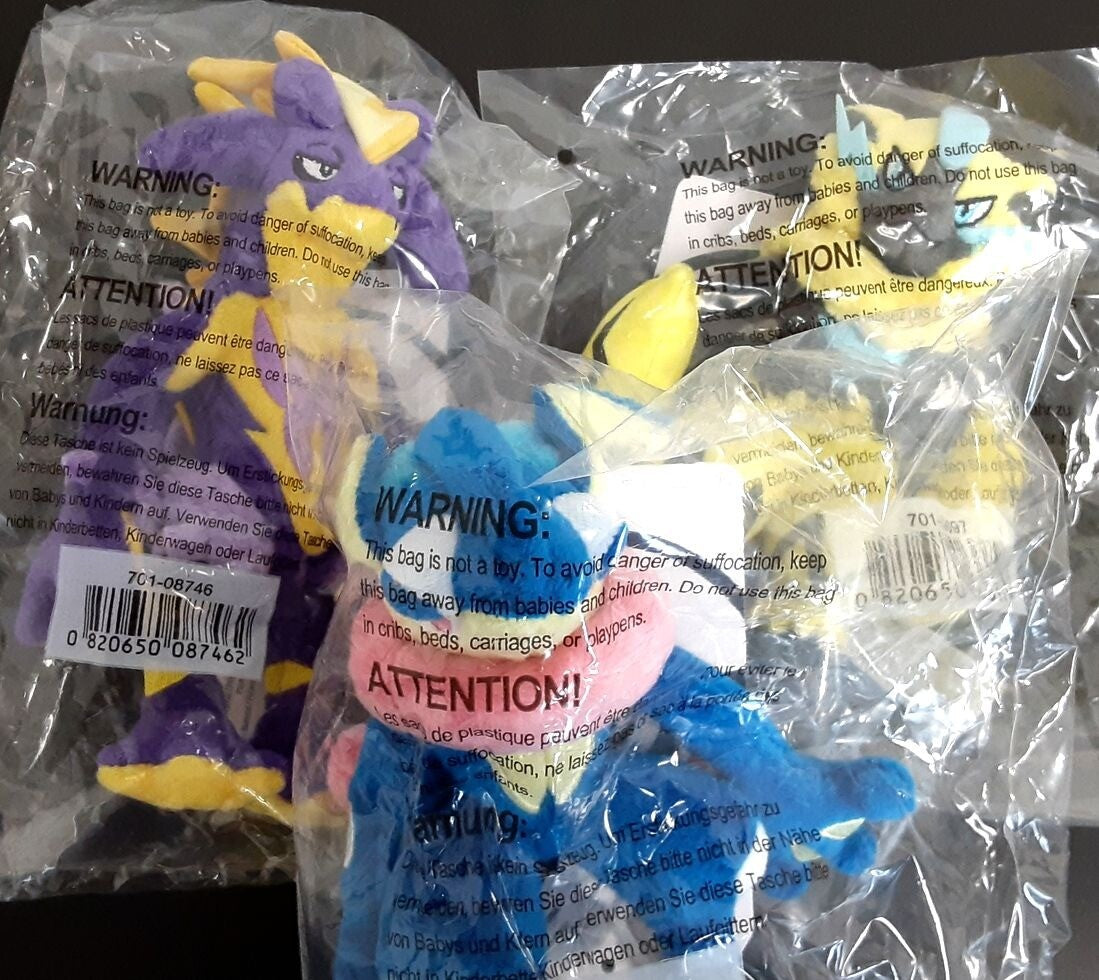 LOT of 3 Original Pokemon Center Zeraora + Greninja + Toxtricity Poké Plush DR73