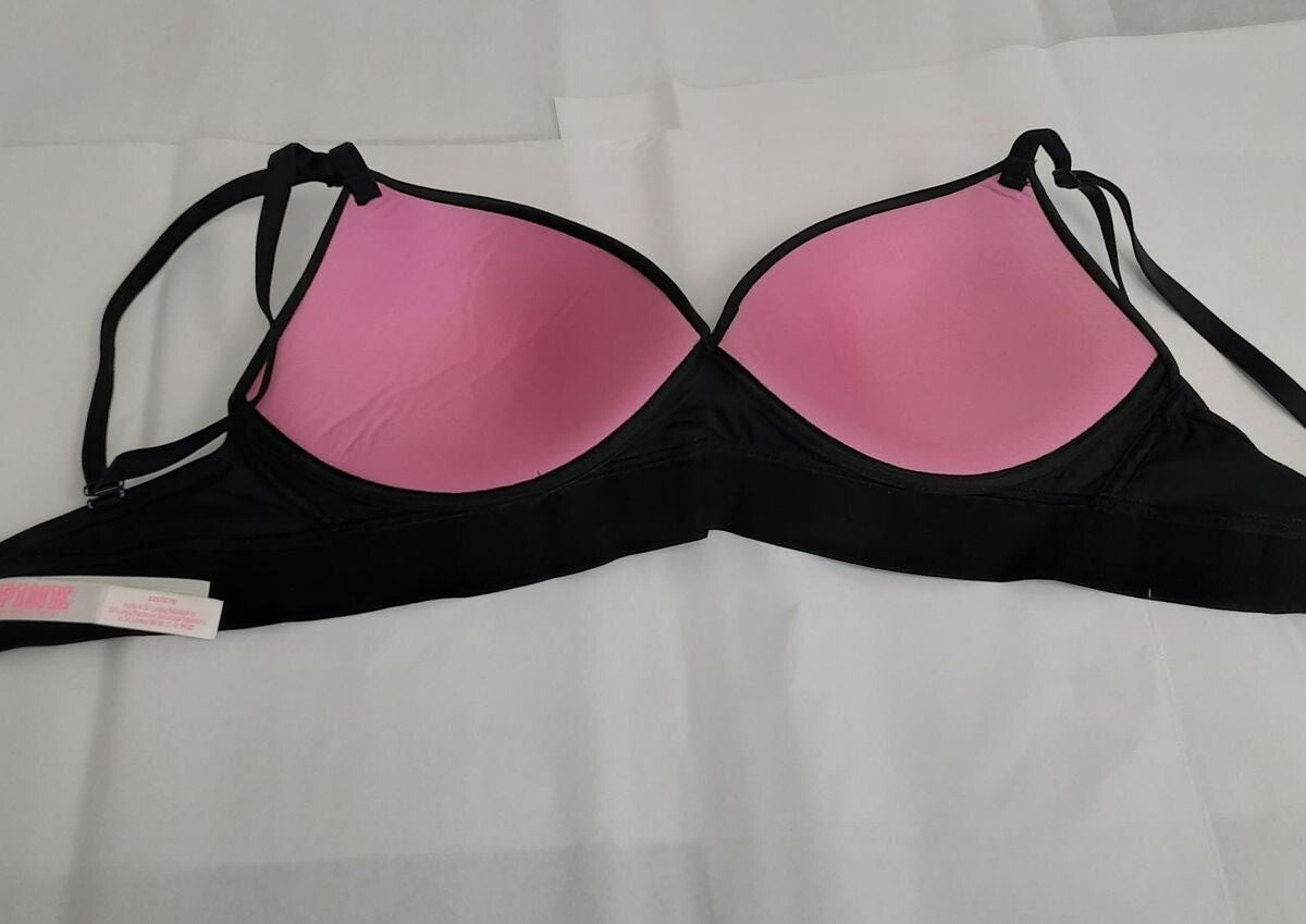 Victoria's Secret PINK Everywhere Wireless push up Bra 32D  Black #81/222