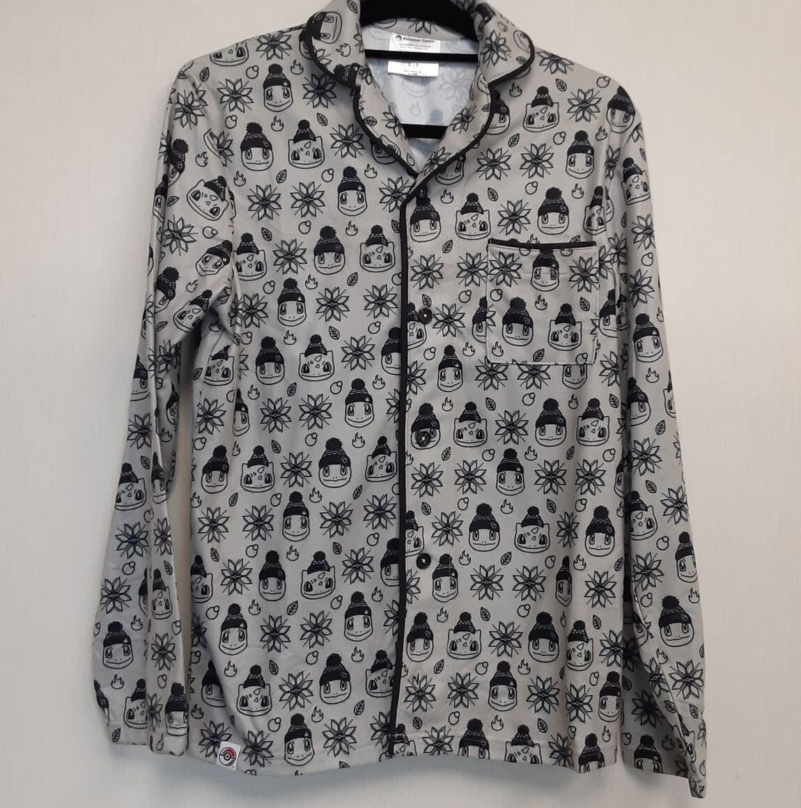 Pokemon Kanto First Partner Holiday Flannel Button-Up Pajama Set S Men RA21/222