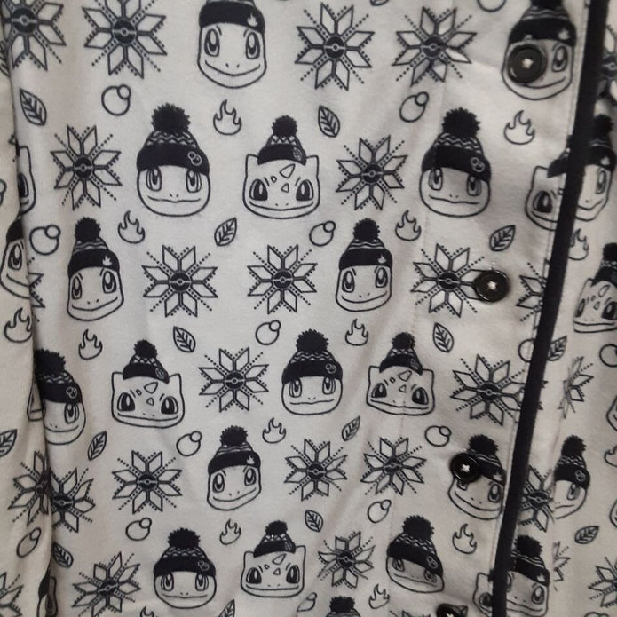 Pokemon center Holiday Flannel Button-Up Pajama Set M  Women RA30/223