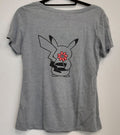 Pokemon Pikachu Holding Flower Heather Gray Fitted Scoop Neck T-Shirt XL RG7/223