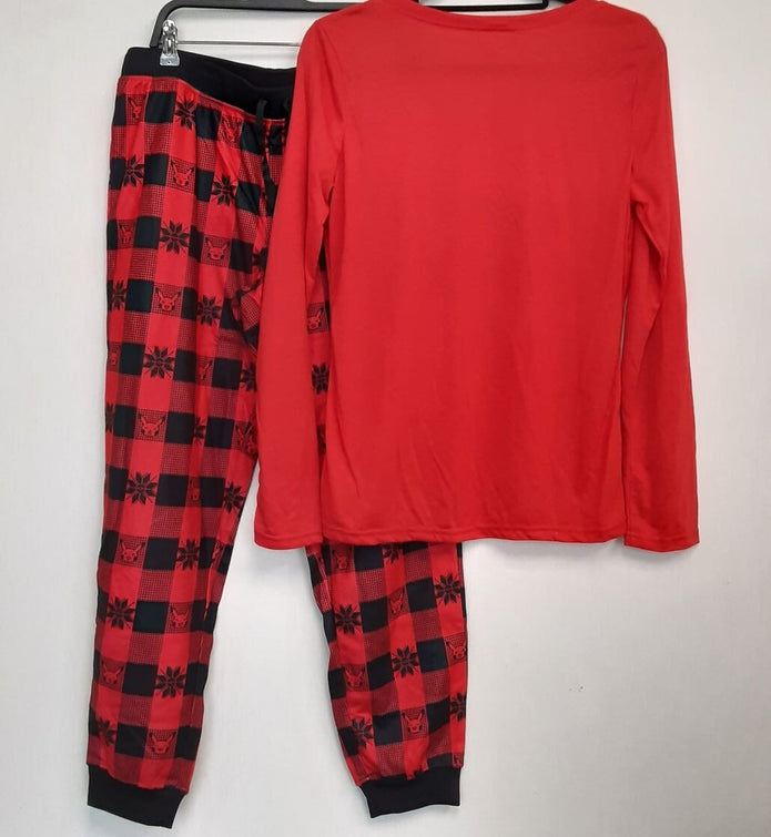Pokemon Pikachu Long-Sleeve T-Shirt & Flannel Jogger Pants Pajama L Women RA2/222