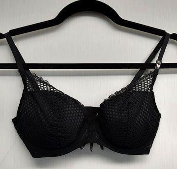 Victoria's Secret Fishnet Underwire Padded Push Up Bra Black (New /32D) #7/220
