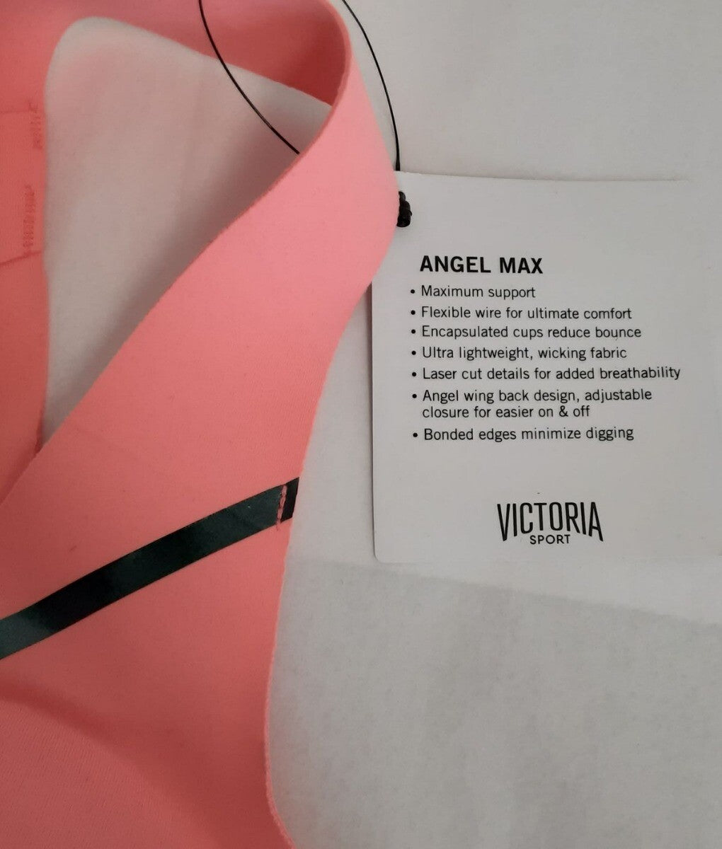 Victoria's Secret Sport Angel MAX Bra 32C NEON Pink Coral lightweight #19/226