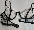 Victoria's Secret sexy Unlined low cut Demi Bra white/black polka dot 32C #74/223