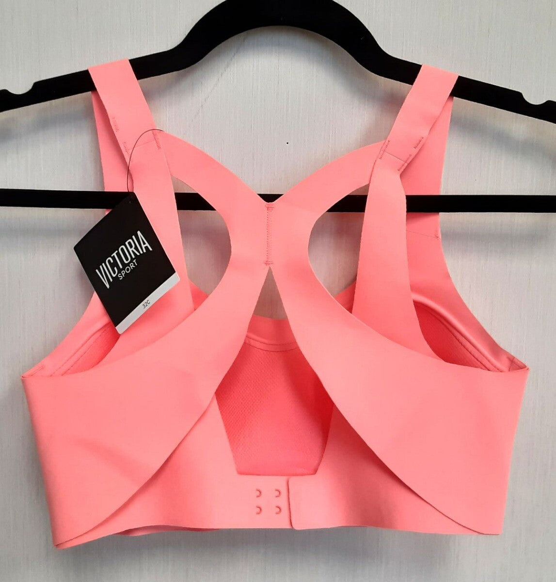 Victoria's Secret Sport Angel MAX Bra 32C NEON Pink Coral lightweight #19/222