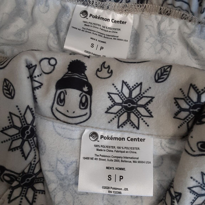 Pokemon Kanto First Partner Holiday Flannel Button-Up Pajama Set S Men RA21/226