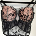 Victoria's Secret balconet Bra Black Floral lace lightly lined (New /32D) #46/221