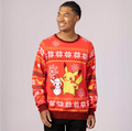 Pokemon Center Pikachu Holiday Friend Red Knit Sweater - Adult XS  /CH19/123