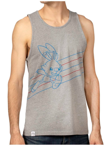 NEW Scorbunny Pokémon Sports Heather Gray Fitted Tank Top - Men S /CH32/120