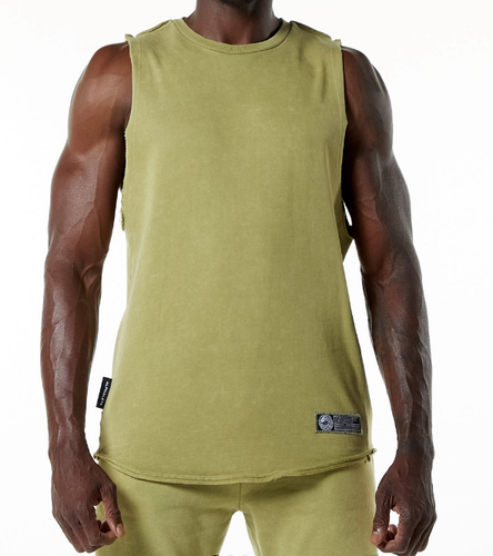 NEW Alphalete Mid-Weight Washed Terry Cutoff Jade Green  SIZE L /RG31/120