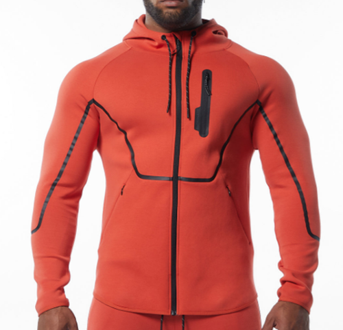 NEW Alphalete ELMTS  MEN'S INTERLOCK KNIT FULL-ZIP JACKET ORANGE -M /RG40/120