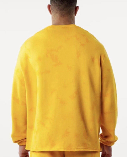 NEW Alphalete Men's Washed Raw-Cut Sweater Golden Sun SIZE M /RG50/120