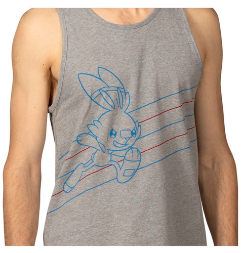 NEW Scorbunny Pokémon Sports Heather Gray Fitted Tank Top - Men S /CH32/122