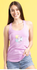 Espeon & Umbreon Summer Fun Purple Fitted Racerback Tank Top - Women L  /CH18/122