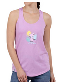 Espeon & Umbreon Summer Fun Purple Fitted Racerback Tank Top - Women L  /CH18/120