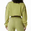NEW Alphalete Heavyweight Washed Terry Crop Pullover Jade Green SIZE L /RG31/121