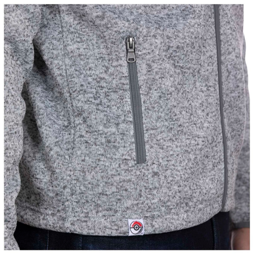 NEW Outdoors with Pokemon Heather Gray Fleece Zip-Up Jacket - Men S  /CH19/123