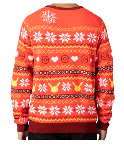 Pokemon Center Pikachu Holiday Friend Red Knit Sweater - Adult XS  /CH19/121