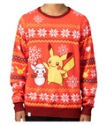 Pokemon Center Pikachu Holiday Friend Red Knit Sweater - Adult XS  /CH19/120
