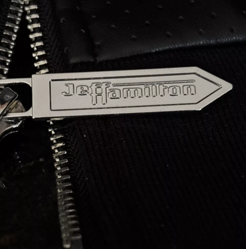 NEW Jeff Hamilton Solid Black Leather Lined Hooded Jacket - Lions NFL /CH219