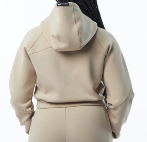 NEW Alphalete Women's ELMTS Crop Full-Zip Jacket – TAN -L /RG35/120