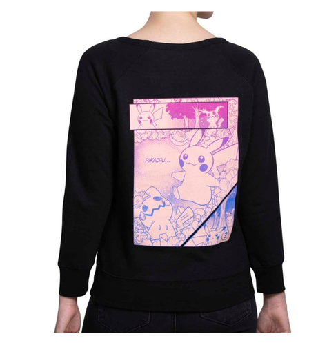 NEW Pokémon Stories: Mimikyu Dreams Black Capped Neck Sweatshirt - Adult L /CH281