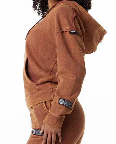 NEW Alphalete Women's Heavyweight Washed Terry Hoodie Bloodstone SIZE S /RG19/122