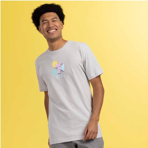 POKEMON Espeon & Umbreon Summer Fun Gray Relaxed Fit Crew Neck T-Shirt L/CH18/122