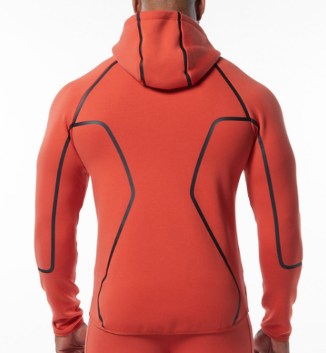 NEW Alphalete ELMTS  MEN'S INTERLOCK KNIT FULL-ZIP JACKET ORANGE -M /RG40/122