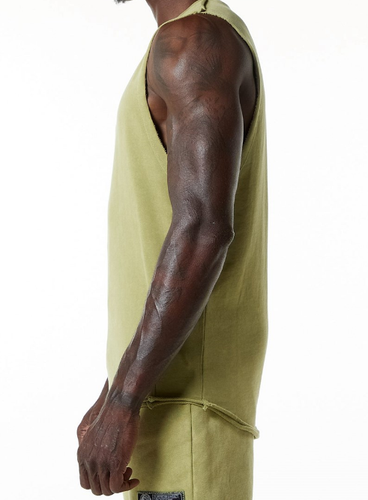 NEW Alphalete Mid-Weight Washed Terry Cutoff Jade Green  SIZE L /RG31/122