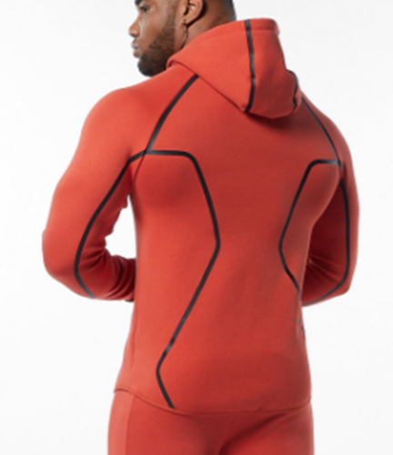 NEW Alphalete ELMTS  MEN'S INTERLOCK KNIT FULL-ZIP JACKET ORANGE -M /RG40/121