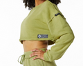 NEW Alphalete Heavyweight Washed Terry Crop Pullover Jade Green SIZE L /RG31/122