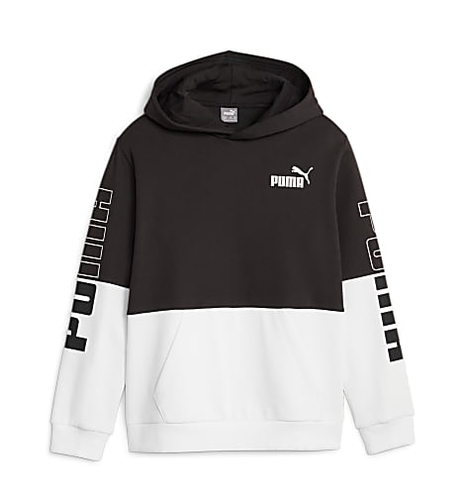 NEW Puma BOYS PUMA POWER COLORBLOCK HOODIE FL, Puma Black  XL /CH10/120
